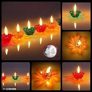 Soni Plastic Transparent Diya for Diwali Set of 12