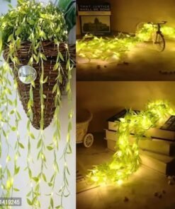 Artificial Vine Garland Fake Plants, Vine Hanging Garland with Fairy LED String Light, Curtain Light, Hanging for Home