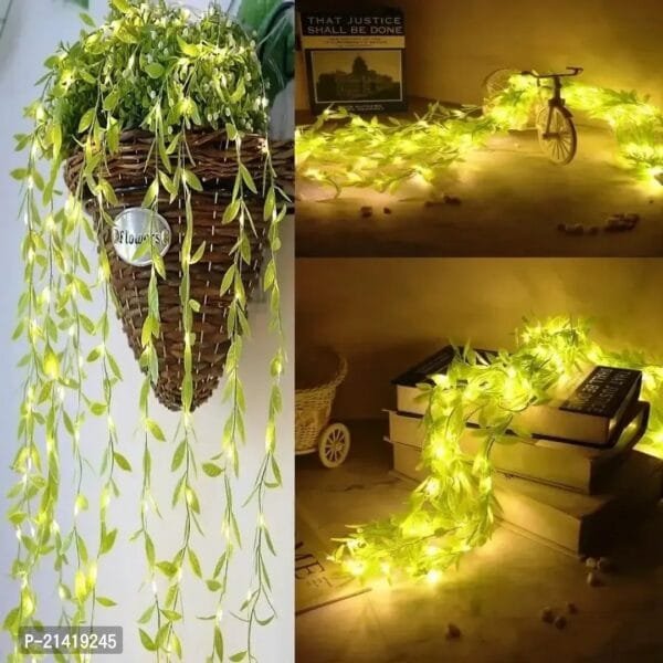 Artificial Vine Garland Fake Plants, Vine Hanging Garland with Fairy LED String Light, Curtain Light, Hanging for Home