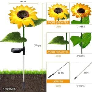 Sunflower Solar Lights Waterproof Garden Lights | 20 LED Starburst Swaying Lights