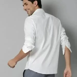 Reliable White Cotton Solid Long Sleeves Casual Shirt For Men