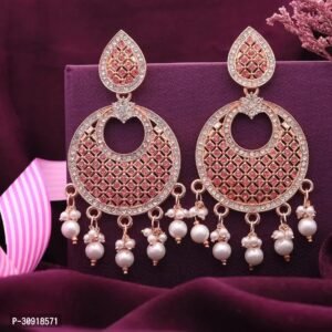 Gold Plated American Diamond Earrings For Women And Girls