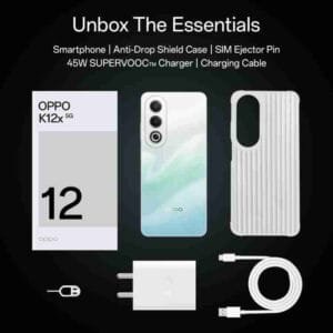 OPPO K12x 5G with 45W SUPERVOOC Charger In-The-Box (Breeze Blue, 128 GB) (6 GB RAM)