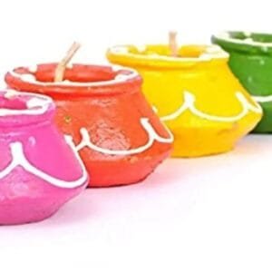 Surbhii creations Decorative Candle Matki Diyas/Colourful Diya Set/Diya for Diwali (10)