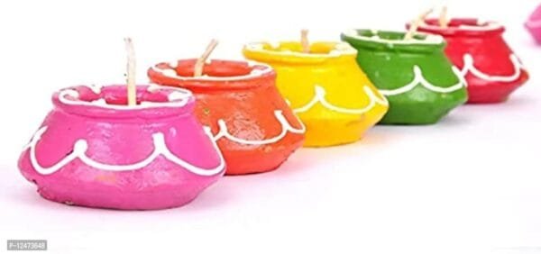 Surbhii creations Decorative Candle Matki Diyas/Colourful Diya Set/Diya for Diwali (10)