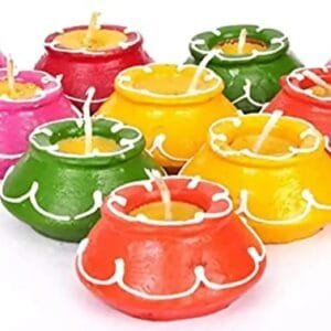 Surbhii creations Decorative Candle Matki Diyas/Colourful Diya Set/Diya for Diwali (10)