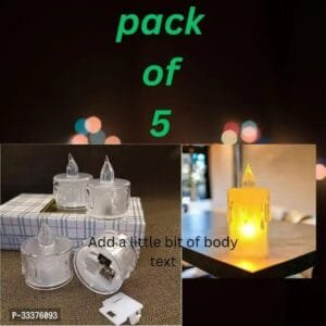 Candles Transparent Acrylic Led Tea Light Candle for Christmas, Festival,Candles 5 Pieces, Yellow, 2 cm