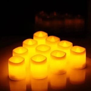 Divine Senses Flameless Diwali LED Tea Light Candle for Wedding, Party, Home Decoration Pack of 12, LED Candle for Decoration