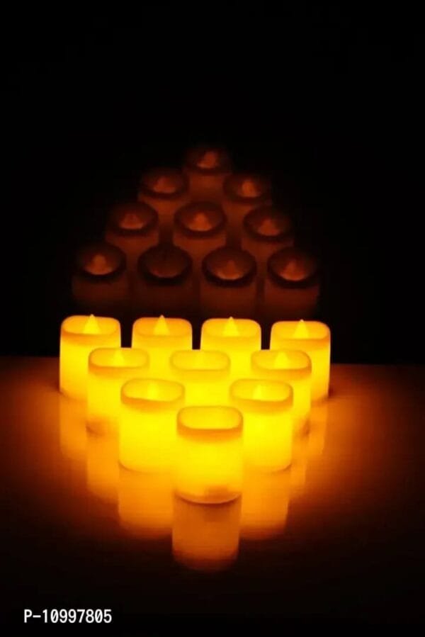 Divine Senses Flameless Diwali LED Tea Light Candle for Wedding, Party, Home Decoration Pack of 12, LED Candle for Decoration