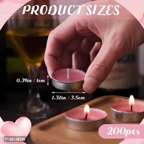 200 Pc Pink Tea Lights Candles Pink Smokeless Tealight Candles 2 Hours Mini Tealight Candles Dripless Pink Candles Bulk