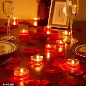 MAGICMOON Rose Scented Romantic Heart Shaped Gel Tealight Floating Candles For Valentine Day, Weddings, Special Parties  Home Decoration - Set of 30 (Red)