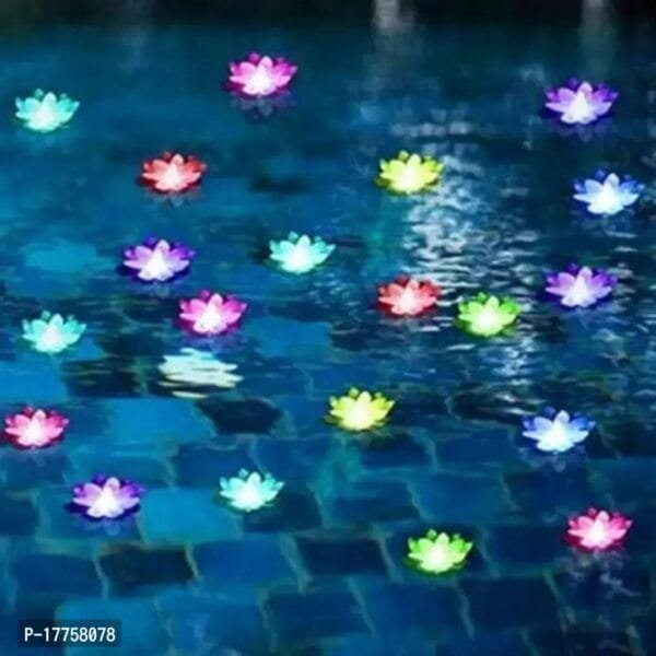 Genric Trending Trunks Water Sensor Floating Lotus Flower LED Tea Candles for for Pool, Pond, Glass Bowl, Diwali, Decoration (Pack of 6) Random Color