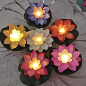 Genric Trending Trunks Water Sensor Floating Lotus Flower LED Tea Candles for for Pool, Pond, Glass Bowl, Diwali, Decoration (Pack of 6) Random Color