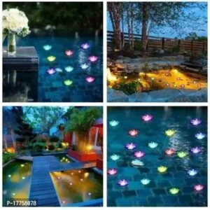 Genric Trending Trunks Water Sensor Floating Lotus Flower LED Tea Candles for for Pool, Pond, Glass Bowl, Diwali, Decoration (Pack of 6) Random Color