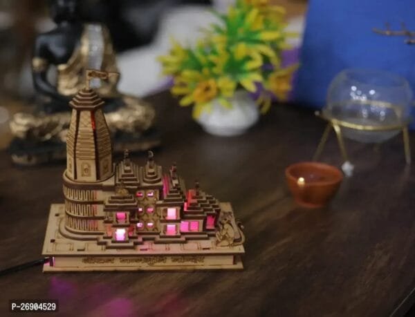 Wooden Shri Ram Mandir Ayodhya Temple With Lights