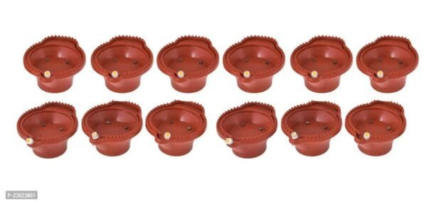 Bageshwar Enterprise Water Sensor Diya Set Water Sensor LED Diyas Decorative Diya Decorative LED Lights E-Diya I Battery Operated (12 Pieces)