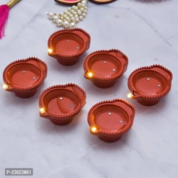 Bageshwar Enterprise Water Sensor Diya Set Water Sensor LED Diyas Decorative Diya Decorative LED Lights E-Diya I Battery Operated (12 Pieces)