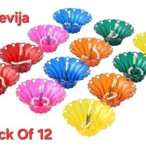 3D Reflection Diya, Diwali Decoration Items for Home Decor Transparent Multicolor Water Floating Reflections Plastic Oil Diya for Home Diwali Festival Decoration (Pack of 12 +12)