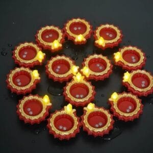 3D Reflection Diya, Diwali Decoration Items for Home Decor Transparent Multicolor Water Floating Reflections Plastic Oil Diya for Home Diwali Festival Decoration (Pack of 12)