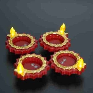 3D Reflection Diya, Diwali Decoration Items for Home Decor Transparent Multicolor Water Floating Reflections Plastic Oil Diya for Home Diwali Festival Decoration (Pack of 12)