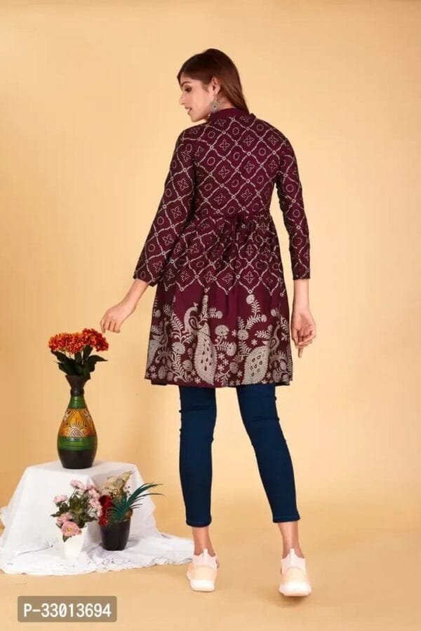 Beautiful Cotton Blend Purple Printed Kurta For Women