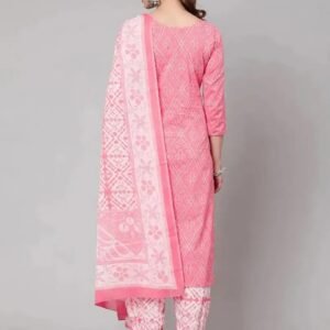 Stylish Pink Printed Kurta Bottom and Dupatta Set For Women