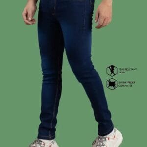 Stylish Blue Denim Solid Mid-Rise Jeans For Men