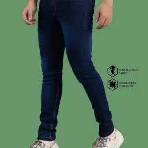 Stylish Blue Denim Solid Mid-Rise Jeans For Men