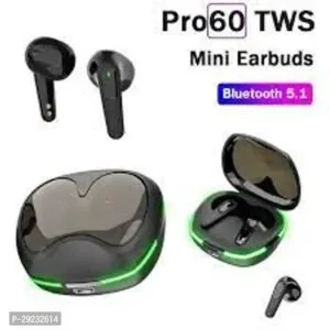 Earbuds PRO-60 Bluetooth Headset Black, True Wireless(pack of 1)