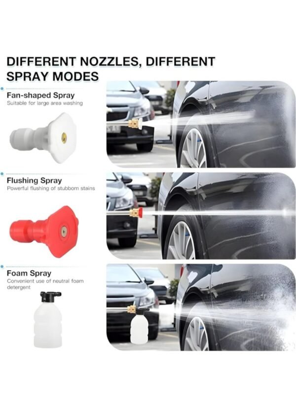Wireless High Pressure Car Washer& Car Cleaning 48V Rechargeable Electric Pressure Washer Gun Machine Tool for Car,Bike,Gardening with Adjustable 3in1 Nozzle &5M Hose Pipe