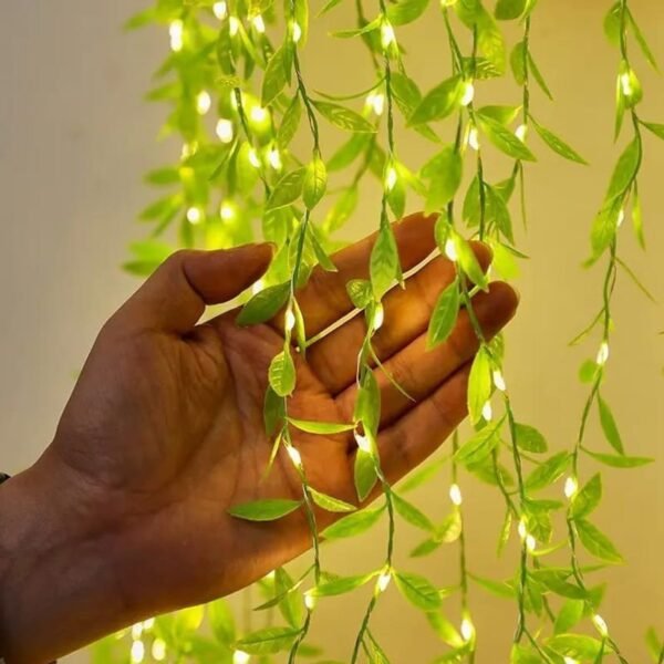 LED Vine String Lights – Artificial Green Leaf Garland Fairy Lights for Home, Bedroom & Party Décor