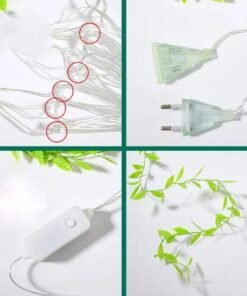 LED Vine String Lights – Artificial Green Leaf Garland Fairy Lights for Home, Bedroom & Party Décor