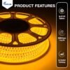 Forus LED rope light is a decorative lighting product designed for both indoor and outdoor use. The light features a "Plug & Play" design for easy installation and is available in different lengths.