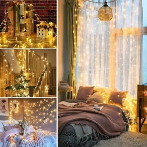 Warm White LED Fairy Lights – 15M Copper Wire String for Home & Festive Decor