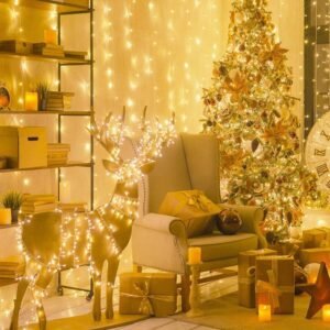 Warm White LED Fairy Lights – 15M Copper Wire String for Home & Festive Decor