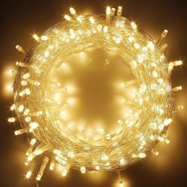 Warm White LED Fairy Lights – 15M Copper Wire String for Home & Festive Decor