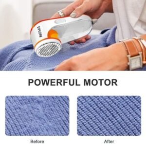 Nova Fabric Lint Remover | Rechargeable Clothes Fuzz Shaver | Stainless Steel Blades | For Sweaters, Jackets, Woollens, Sofa, Plush Toys & Blankets