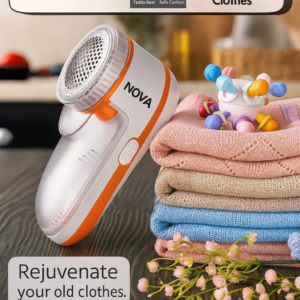 Nova Fabric Lint Remover | Rechargeable Clothes Fuzz Shaver | Stainless Steel Blades | For Sweaters, Jackets, Woollens, Sofa, Plush Toys & Blankets