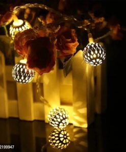 Alternative view of Newton Golden Metal Ball String Lights for Indoor Outdoor Decoration Diwali Light, Birthday Party, Diwali, Christmas,