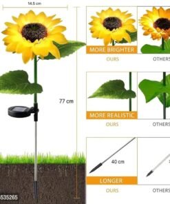 Alternative view of Sunflower Solar Lights Waterproof Garden Lights | 20 LED Starburst Swaying Lights