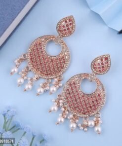 Alternative view of Gold Plated American Diamond Earrings For Women And Girls