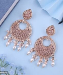 Alternative view of High Demond Gold Plated American Diamond Earrings For Women And Girls